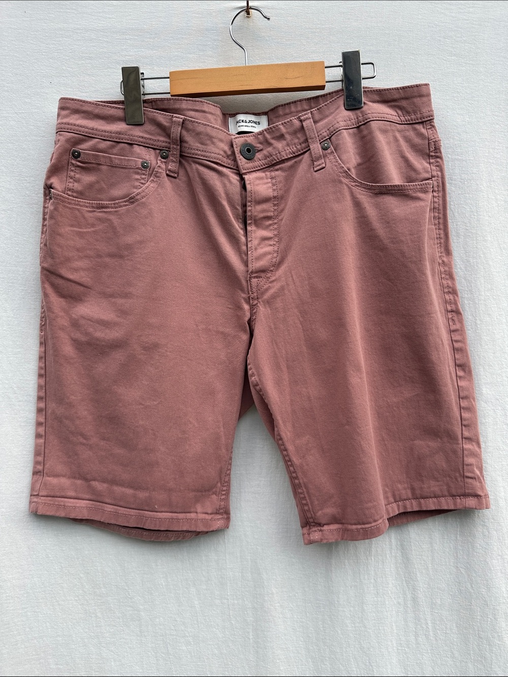 Jack & Jones Dusty Pink Flat Front Men's Jean Denim Shorts